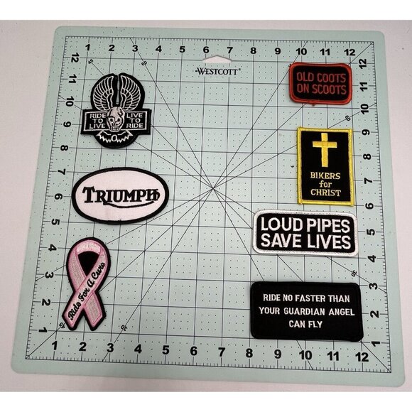 Mixed Lot of 20 Biker Motorcycle Riders Embroidered Iron On Sew On Patches - Picture 4 of 4